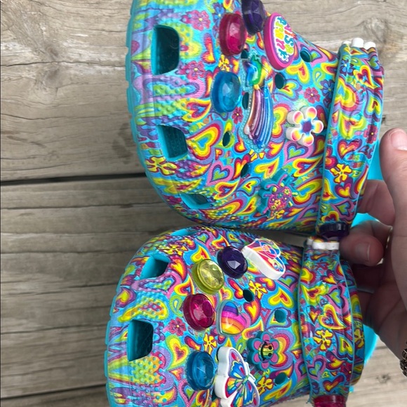 CROCS Lisa Frank Blue and Yellow Slippers with Classic Comfort - Picture 5 of 5